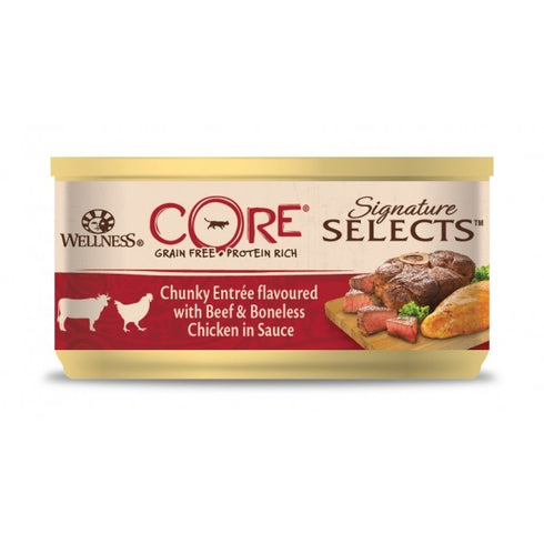 Hrana umeda pentru pisici Wellness Core Signature Select cu vita si pui in sos 79g